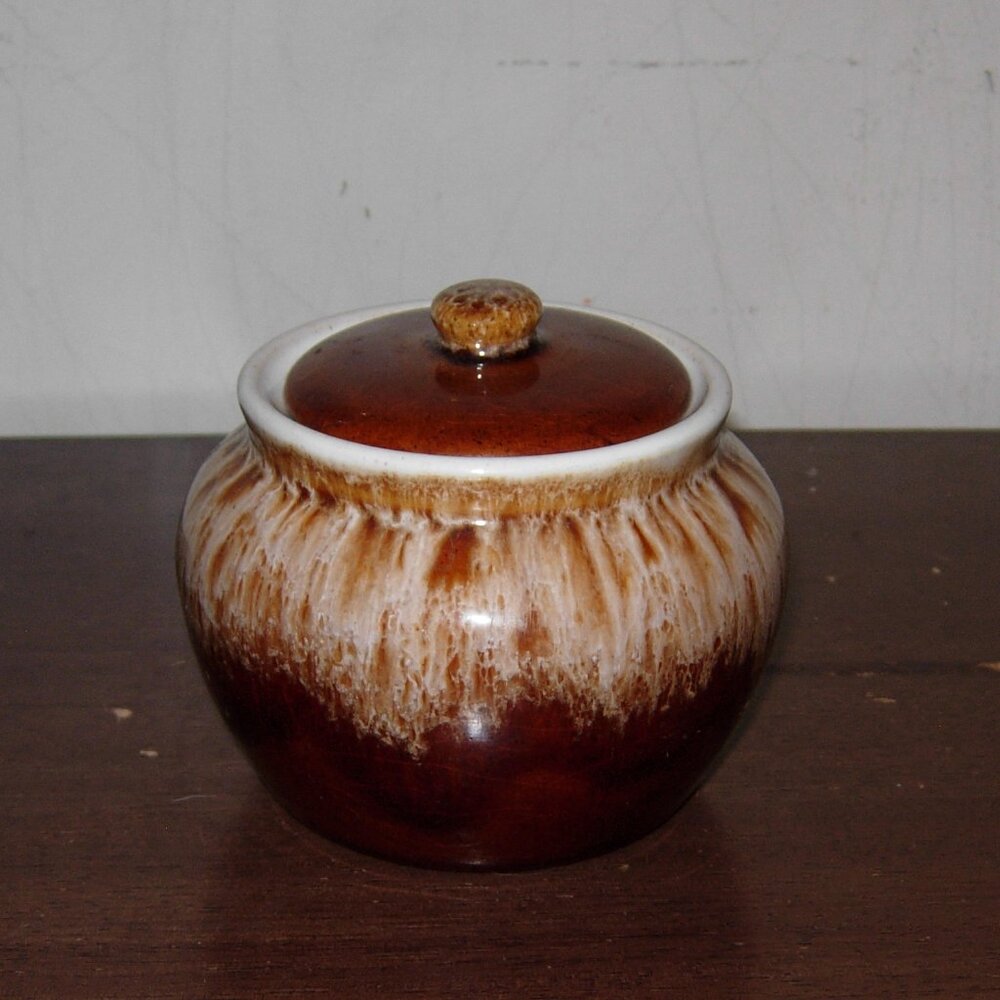 Vintage Rubel Brown Drop Bean Pot With Lid